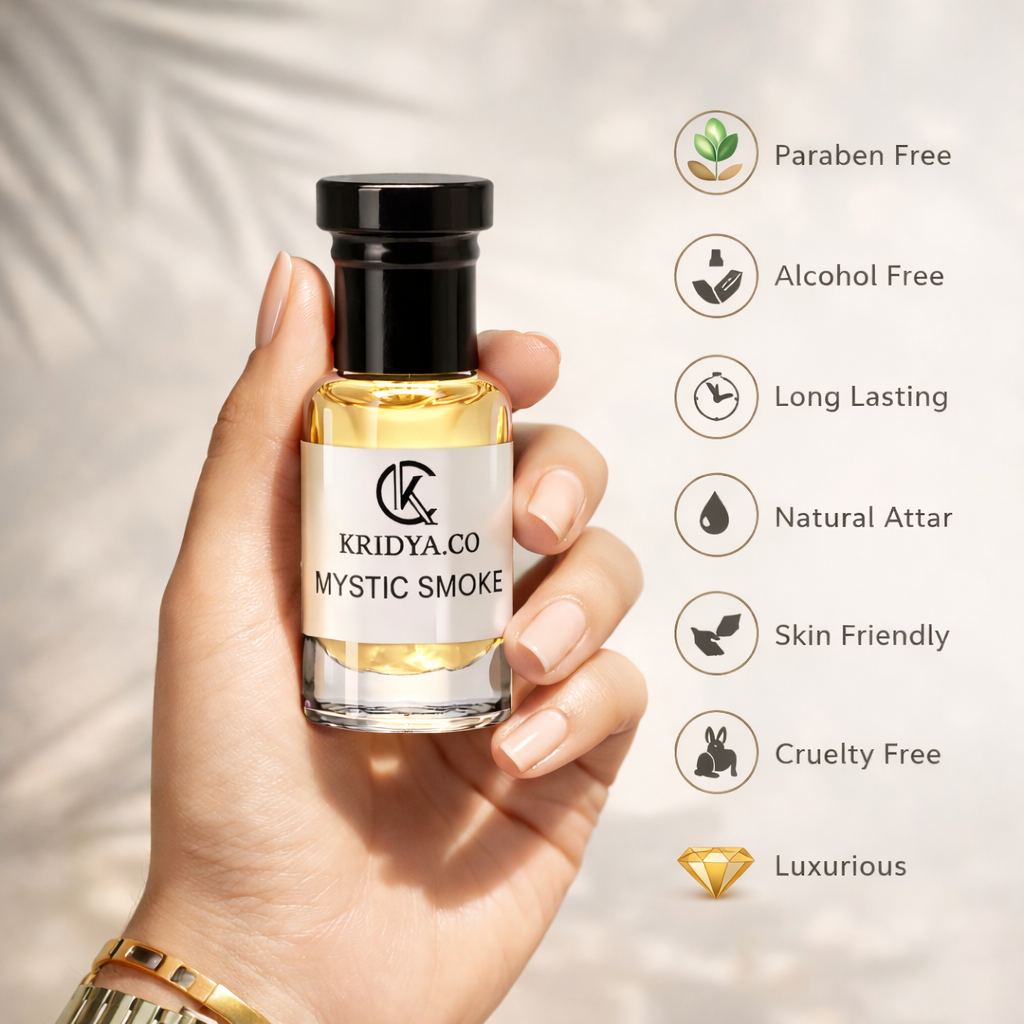 KRIDYA.CO Mystic Smoke Attar for Men & Women – Luxury Smoky Perfume Oil