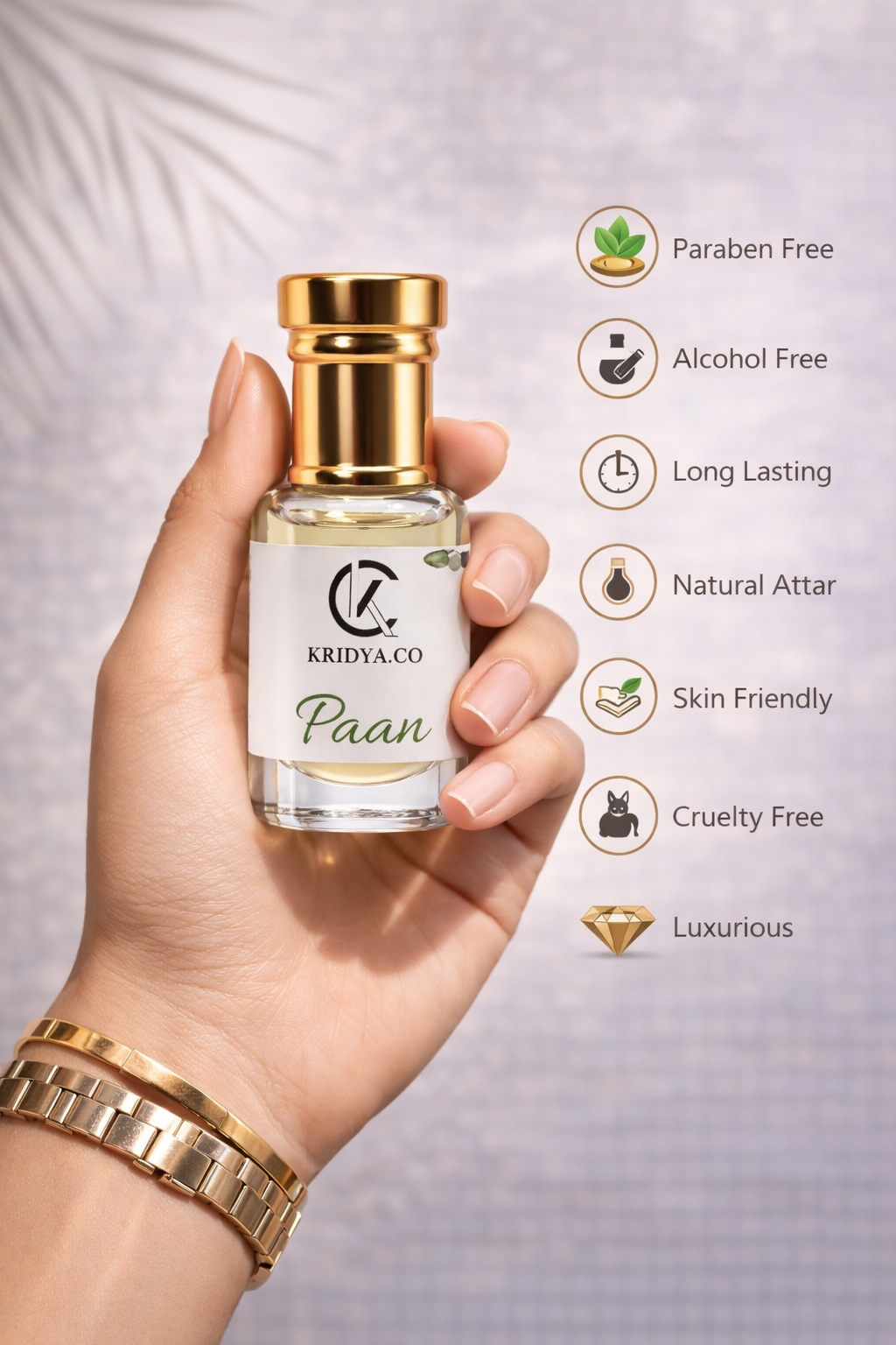 KRIDYA.CO Premium Paan Attar – Sweet Fresh Perfume Oil KRIDYA.CO Paan Attar – Alcohol-Free Oriental Fragrance