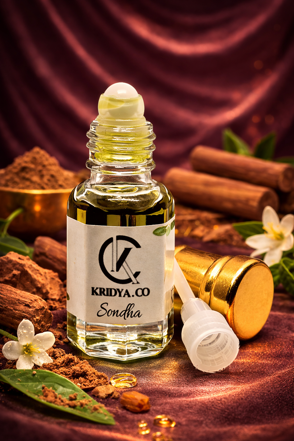 KRIDYA.CO Premium Sondha Attar – Traditional  Earthy ,Woody Perfume Oil | Alcohol-Free Perfume Oil