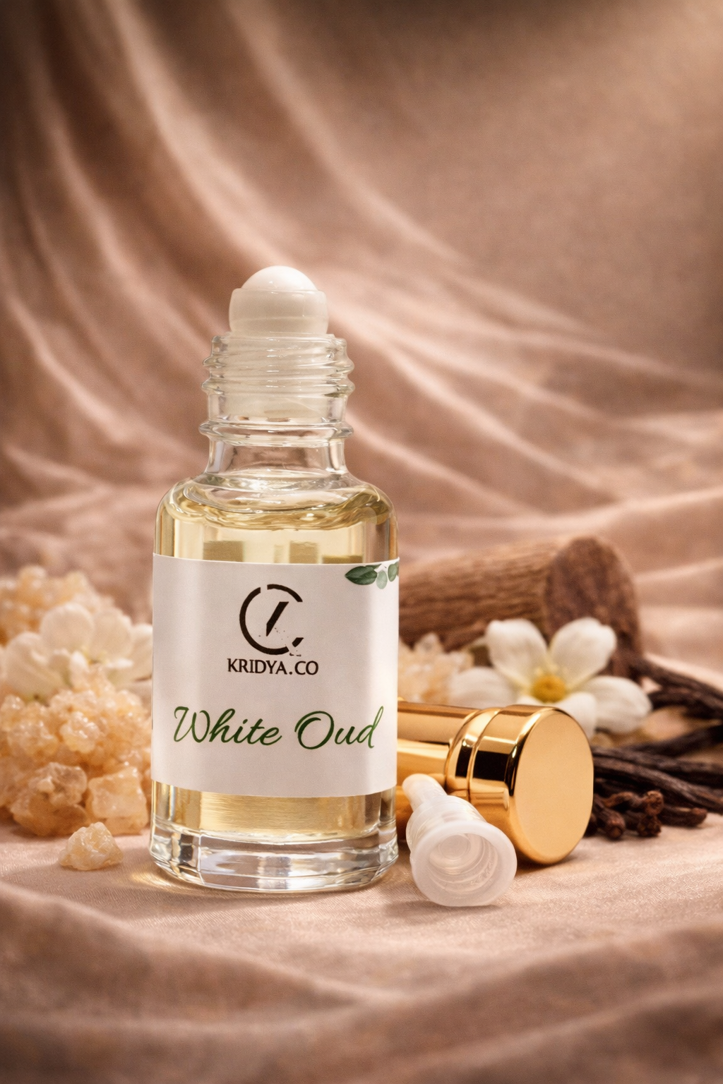 KRIDYA.CO Premium White Oudh Attar – Luxury Alcohol-Free Perfume Oil
