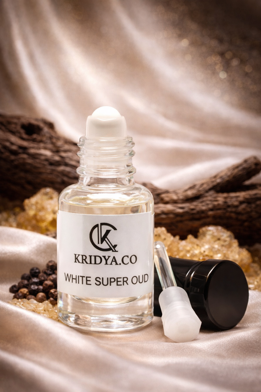 KRIDYA.CO White Super Oud – Alcohol-Free Woody Musk Perfume Oil