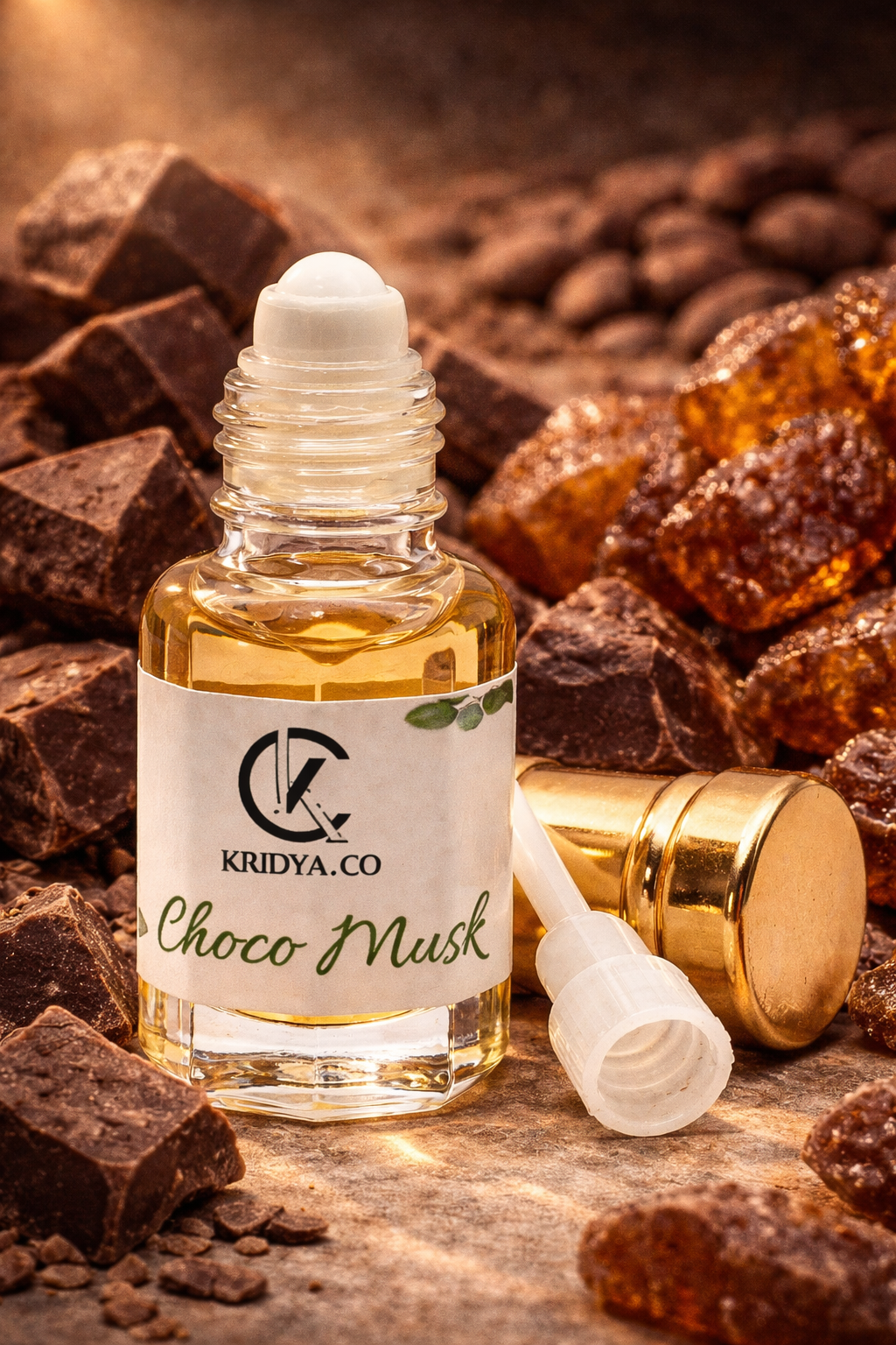 KRIDYA.CO Choco Musk Attar – Chocolate Vanilla Musky Alcohol-Free Fragrance