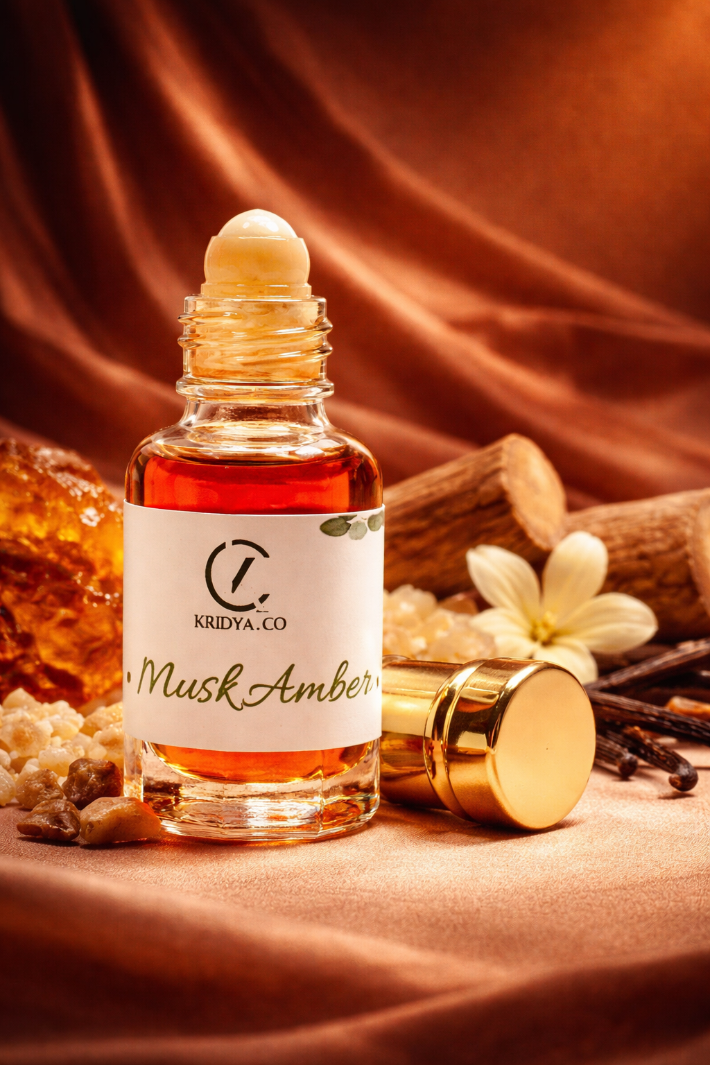 KRIDYA.CO Premium Musk Amber Attar – Warm Oriental Perfume Oil