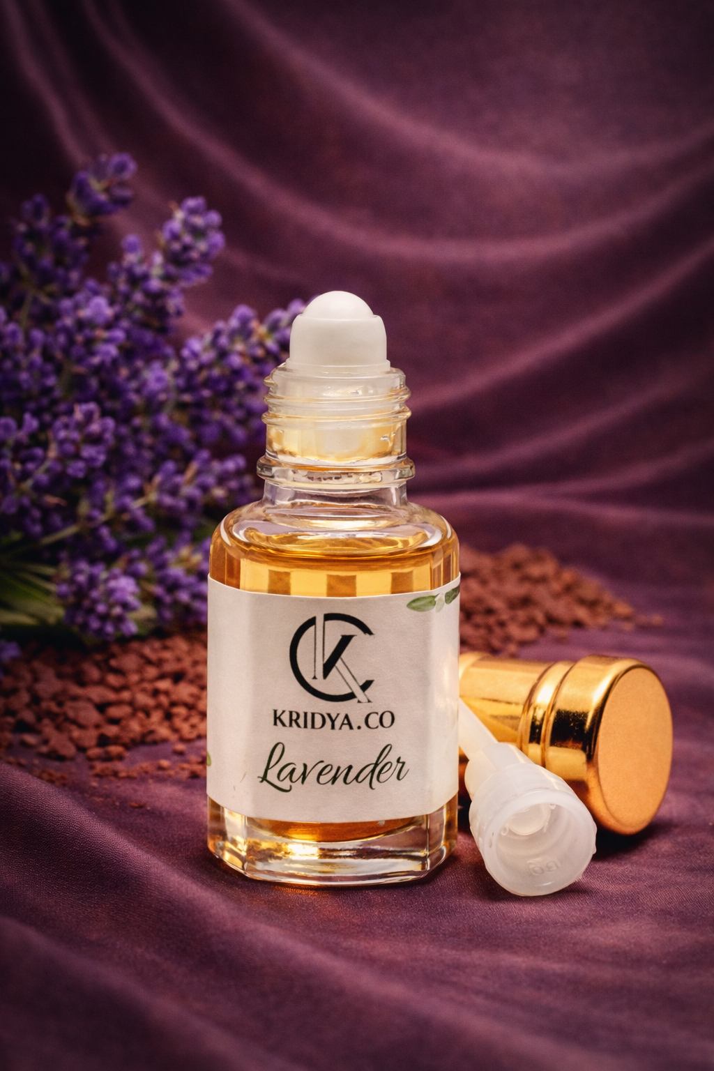 KRIDYA.CO Lavender Attar – Calming Floral Herbal Alcohol-Free Fragrance